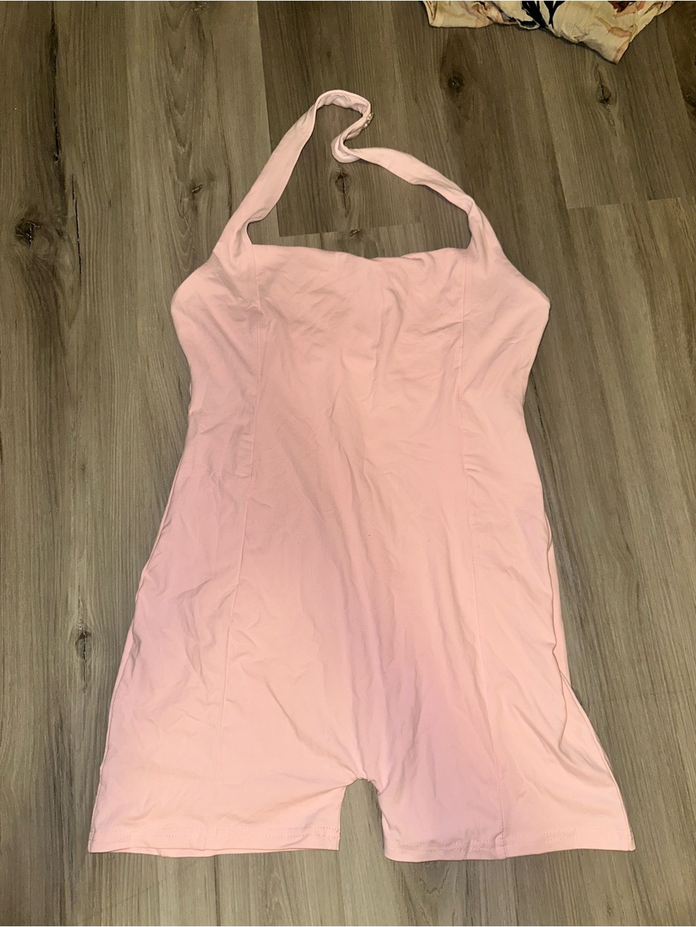 Pink Halter One-Piece Romper - Picture 1 of 2